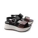 Sandalo con zeppa e plateau da donna