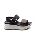 Sandalo con zeppa e plateau da donna