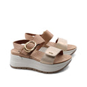 Sandalo con zeppa e plateau da donna