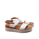 Sandalo in pelle intrecciata da donna