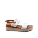 Sandalo in pelle intrecciata da donna