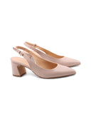 Décolleté slingback nude da donna