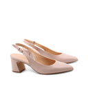 Décolleté slingback nude da donna