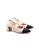 Decolleté slingback bicolor da donna