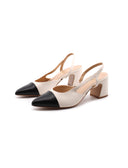 Decolleté slingback bicolor da donna