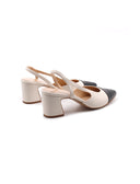 Decolleté slingback bicolor da donna