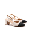 Decolleté slingback bicolor da donna