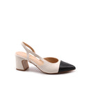 Decolleté slingback bicolor da donna