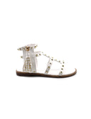 Sandalo da bimba con borchie oro e zip