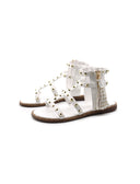 Sandalo da bimba con borchie oro e zip