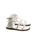 Sandalo da bimba con borchie oro e zip