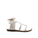 Sandalo da bimba con borchie oro e zip