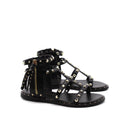 Sandalo da bimba con borchie oro e zip