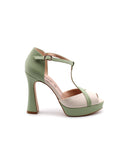 Décolleté open toe bicolor da donna