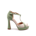 Décolleté open toe bicolor da donna
