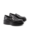 Mocassino nero lucido platform da donna