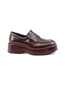 Mocassino bordeaux platform da donna