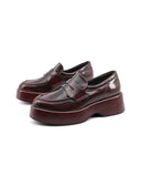 Mocassino bordeaux platform da donna