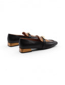 Mocassino bicolore con inserto dorato
