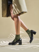 Mocassino donna in vernice con tacco