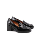Mocassino donna in vernice con tacco