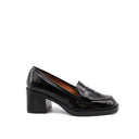Mocassino donna in vernice con tacco