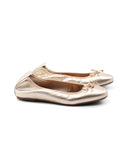 Ballerina in pelle metallizzata donna