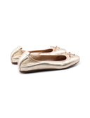 Ballerina in pelle metallizzata donna