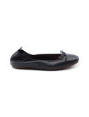 Ballerina in pelle con fiocco da donna