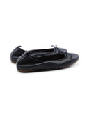 Ballerina in pelle con fiocco da donna