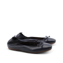 Ballerina in pelle con fiocco da donna