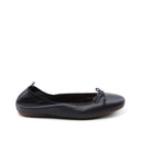 Ballerina in pelle con fiocco da donna