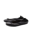 Ballerina in pelle con fiocco da donna
