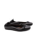 Ballerina in pelle con fiocco da donna