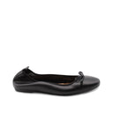 Ballerina in pelle con fiocco da donna