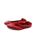 Ballerina in pelle con fiocco da donna