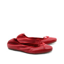 Ballerina in pelle con fiocco da donna