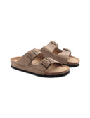 Ciabatta in pelle a doppia fascia donna