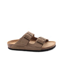 Ciabatta in pelle a doppia fascia donna