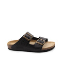 Ciabatta in pelle a doppia fascia donna