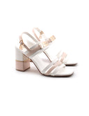 Sandalo bicolore con tacco da donna
