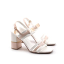 Sandalo bicolore con tacco da donna