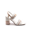 Sandalo bicolore con tacco da donna