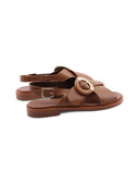 Sandalo in vera pelle con fibbia donna
