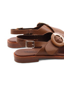 Sandalo in vera pelle con fibbia donna