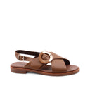 Sandalo in vera pelle con fibbia donna