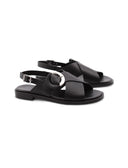 Sandalo in vera pelle con fibbia donna