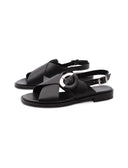 Sandalo in vera pelle con fibbia donna