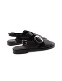 Sandalo in vera pelle con fibbia donna