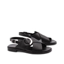 Sandalo in vera pelle con fibbia donna